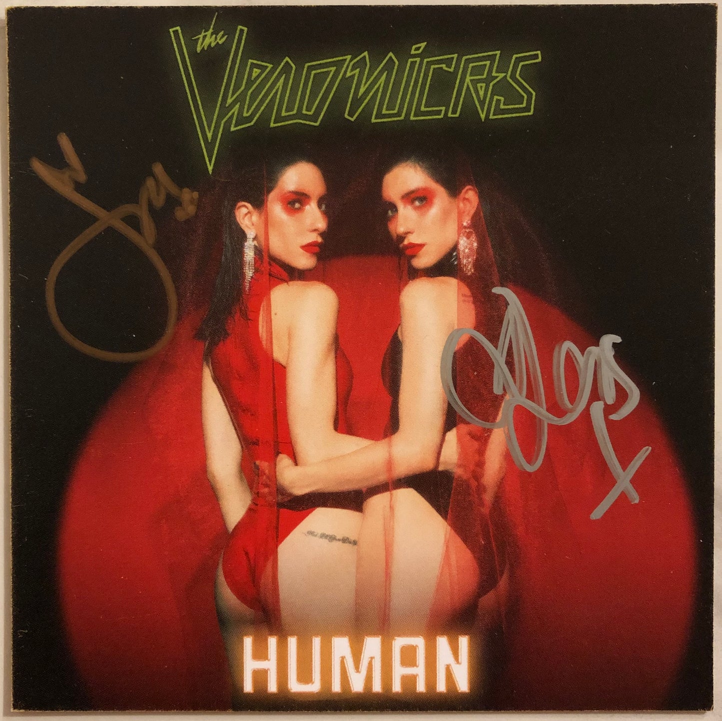 The Veronicas Human signed art card